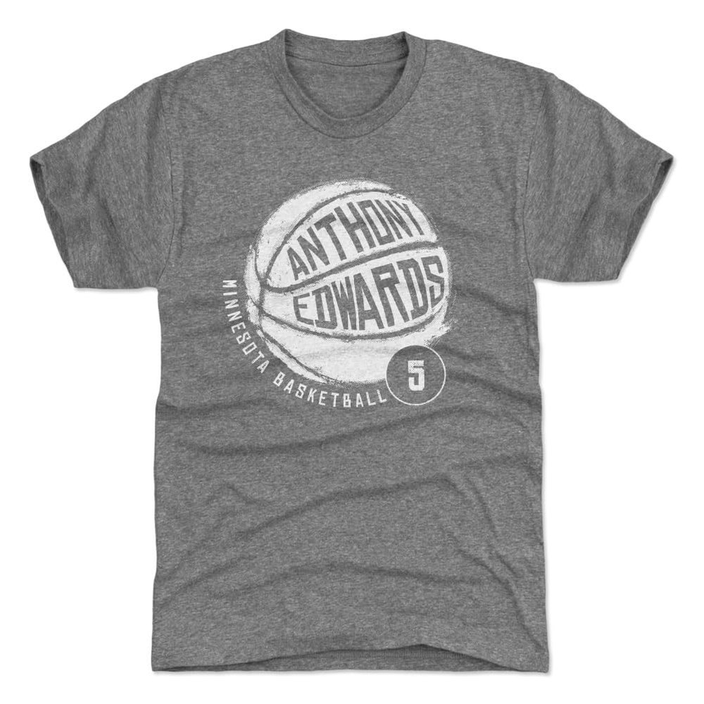 500 LEVEL Anthony Edwards Men's Premium T-Shirt - Anthony Edwards Minnesota Basketball WHT (Tri Gray, XX-Large)