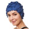 Beemo Floral Petal Ladies Bathing Swim Cap - Navy view 1