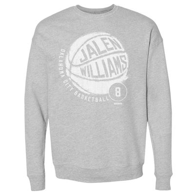500 LEVEL Jalen Williams Sweatshirt (Crew Sweatshirt, XX-Large, Heather Gray) - Jalen Williams Oklahoma City Basketball WHT