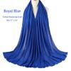 Royal Blue African Head Wraps for Women Tie for Sleeping Solid Turban Stretch Headband view 2