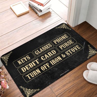 CakJuice Indoor Welcome Mat Keys Glasses Phone Debit Card & Purse Turn Off Iron & Stove Mat Garage Decor for Men Outdoor Decor for Front Porch ( Size : 40X60CM )