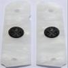 AJAX Grips Grips - White Pearlite - Fits 1911 Government Full-Size - Springfield Armory Coin Inlay (White Pearlite Spring Field Amory) view 1