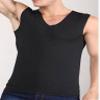 Hansber Men's Sleeveless Workout Shirt V-Neck Slim Fit Athletic Tank Top Undershirt Running Bodybuilding Muscle Shirts Black 3X-Large view 2