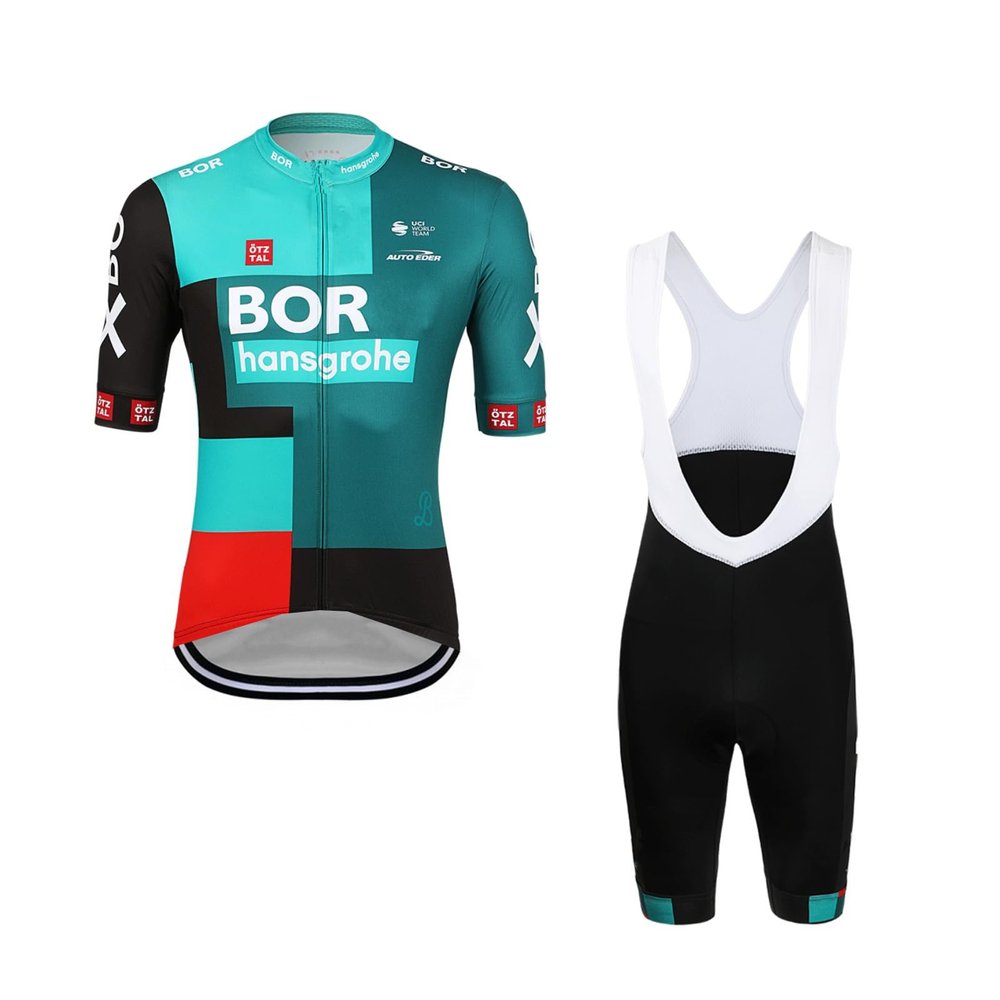 2022 Pro Team BORA Cycling Jersey Set For Men,Breathable MTB Bike Shirt Bib Short Kits GEL Paddad (5XL)