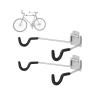 NiQinWuKin Bike Wall Mount HangersEVA Foam Padded Bicycle Hooks-Flip-Up Garage Bicycle Rack for Mountain, Road, and Kids Bikes Rack Holders 2 Pack Silver, Black view 1