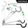 NiQinWuKin Bike Wall Mount HangersEVA Foam Padded Bicycle Hooks-Flip-Up Garage Bicycle Rack for Mountain, Road, and Kids Bikes Rack Holders 2 Pack Silver, Black view 2