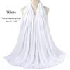 JYLZWXZC White Hair Wrap for Women Long Stretch Jersey Head Scarf Summer Breathable Lightweight Turban Solid Color view 2
