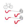 NiQinWuKin Bike Wall Mount HangersEVA Foam Padded Bicycle Hooks-Flip-Up Garage Bicycle Rack for Mountain, Road, and Kids Bikes Rack Holders 2 Pack Silver, Red view 1