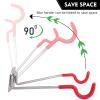 NiQinWuKin Bike Wall Mount HangersEVA Foam Padded Bicycle Hooks-Flip-Up Garage Bicycle Rack for Mountain, Road, and Kids Bikes Rack Holders 2 Pack Silver, Red view 2