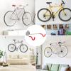 NiQinWuKin Bike Wall Mount HangersEVA Foam Padded Bicycle Hooks-Flip-Up Garage Bicycle Rack for Mountain, Road, and Kids Bikes Rack Holders 2 Pack Silver, Red view 3