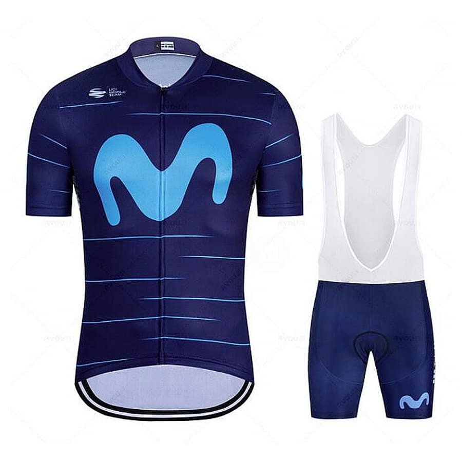 2022 Pro Team M Cycling Jersey Set For Men,Breathable MTB Bike Shirt Bib Short Kits GEL Paddad (2XL)