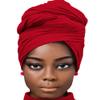 African Scarfs for Women Head Wraps Stretch Turban Jersey for High Ponytails Bun Styles Headbands Wine Red view 1