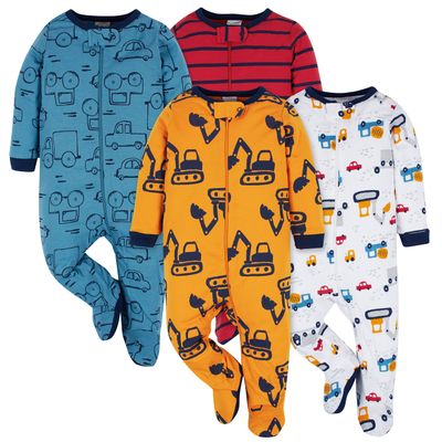 Onesies Brand Baby Boys 4-pack 'N Plays Footies And Toddler Sleepers, Truck, 3-6 Months US