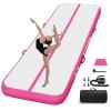 Gymnastics Mats, Air Mat Tumble Track 20FT 4 Inch Thickness Inflatable Training with Carry Bag Electric Pump For Home Use, Cheerleading, Yoga, Water Exercise (Rose) view 1
