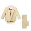 YOOJIA 5Pcs Baby Kids Boys Tuxedo Set Wedding Suits Formal Clothes Outfits Blazer Suit Page Boy Baptism Outfits Khaki 1-2 Years view 1