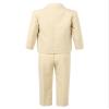 YOOJIA 5Pcs Baby Kids Boys Tuxedo Set Wedding Suits Formal Clothes Outfits Blazer Suit Page Boy Baptism Outfits Khaki 1-2 Years view 3