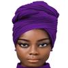 African Scarfs for Women Head Wraps Stretch Turban Jersey Bun Styles Headbands Purple for High Ponytails view 1