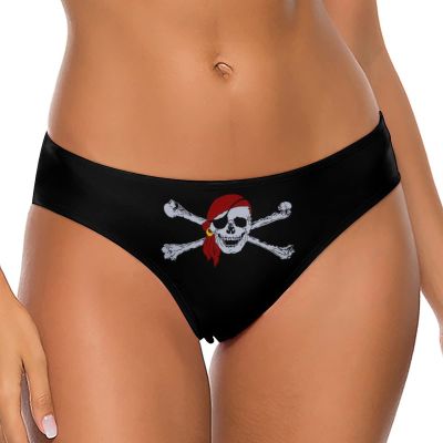Jolly Roger Pirate Skull Women's G-Strings Sexy T-Back Thong Bikini Brief Panties Underwear S