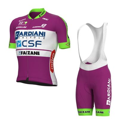 2022 Pro Team Bardiani CSF Cycling Jersey Set For Men,Breathable MTB Bike Shirt Bib Short Kits GEL Paddad (S)