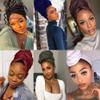 Solid Color Stretch Knit Head Wrap Extra Long African Head Scarf Breathable Turbans for Black Women (Camel) view 4