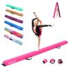 FBSPORT 8ft Balance Beam Folding Gymnastics Beam Foam Balance Floor Beam Equipment for Kids Adults, Suede Cover Anti Slip Base with Carry Bag for Home School Gym Training, Pink view 1