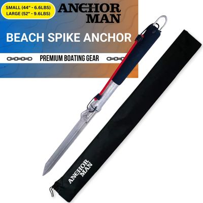 Anchor-Man Beach Spike Sand Anchor for Boat, Heavy-Duty Sand Spike Boat Anchor Pole, Marine-Grade Beach Anchor for Jet Ski, and Pontoon - Small (44 - 6.6 Lbs)