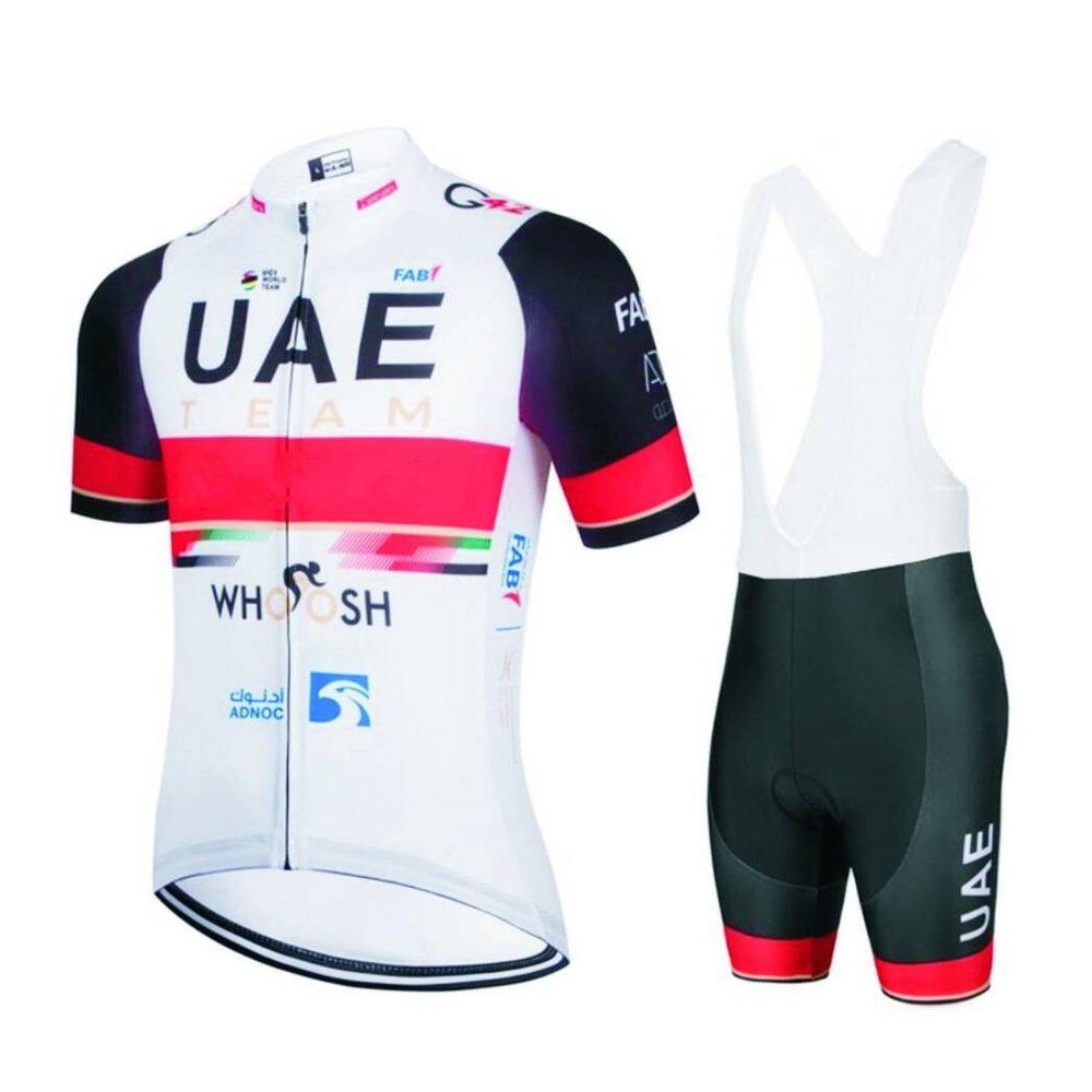 2022 Pro Team UAE Cycling Jersey Set For Men,Breathable MTB Bike Shirt Bib Short Kits GEL Paddad (L) (SGJS-035)