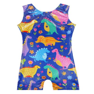 EQSJIU Girls Gymnastics Leotards Size 9-10 Years White Dinosaur Strawberry Rain Cloud Shiny Sparkle Tumbling Outfits Gym Class Practice