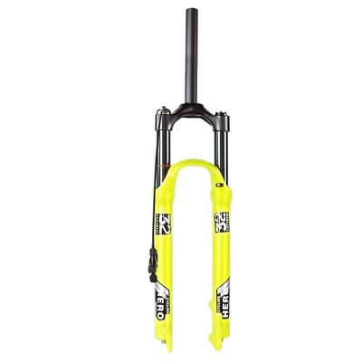 Jejy Travel 130mm MTB 26/27.5/29 Air Forks, Straight Tube/Tapered Tube Mountain Bike Shock Absorber Front Fork Disc Brake (Color : Straight Remote Lockout, Size : 26)