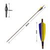 28 29 30 31" Archery Wood Grain Carbon Arrows 6 Pack 500 Spine with 4" Real Feather and Detachable Tip for Hunting Practice Shooting Targets (29Inch) view 2