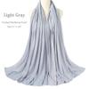 Stretch Jersey Turban Head Wraps Long Solid Color African Shawl Hair Scarfs Lightweight Breathable Head Bands Ties Light Gray view 2