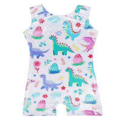EQSJIU Leotard For Children Girls Big kid Gymnastics White Dinosaur Strawberry Rain Cloud Shiny Sparkle Tumbling Outfits For Girls 8-9 Years