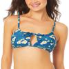 California Sunshine Women's Swimwear Large Cutout Floral Bikini Blue L view 1