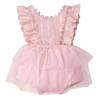 AWIBMK Newborn Baby 1st Birthday Girl Outfit Cake Smash Romper Dress Infant Lace Boho Rainbow First Dresses Mini Tutu Skirt Headband Summer One Year Old Photoshoot Pink Floral 18-24 Months view 3