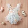 AWIBMK Newborn Baby 1st Birthday Girl Outfit Cake Smash Romper Dress Infant Lace Boho Rainbow First Dresses Mini Tutu Skirt Headband One Year Old Photoshoot White Embroidery Floral 3-6 Months view 2