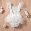 AWIBMK Newborn Baby 1st Birthday Girl Outfit Cake Smash Romper Dress Infant Lace Boho Rainbow First Dresses Mini Tutu Skirt Headband One Year Old Photoshoot White Embroidery Floral 3-6 Months view 3