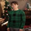 H2H Mens Casual Slim Fit Pullover Knit Sweaters Crew Neck Long Sleeve Plaid Check Patterned Green US S/Asia M (CMOSWL086) view 2