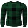 H2H Mens Casual Slim Fit Pullover Knit Sweaters Crew Neck Long Sleeve Plaid Check Patterned Green US S/Asia M (CMOSWL086) view 3