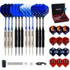 WELLFORM Darts Metal Tip Set,12 Pack 26 Grams Steel Tip Darts Set-Professional Metal Darts for Dartboard, with Non-Slip Iron Barrel, Aluminum Shafts, Extra Flights, Dart Sharpener & Wrench, Gift Box view 1