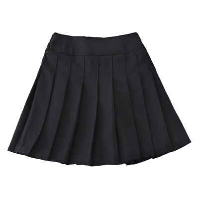 Oyolan Kids Girls Casual Pleated Tennis Short Skirt High Waist School Girls Uniform A Line Skater Mini Skirt Black 3-4 Years