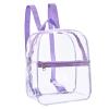 Clearworld Clear Backpack Stadium Approved,Heavy Duty Cold-Resistant Transparent PVC Backpack with Work, Security Travel & Stadium(Purple) view 1