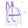 Clearworld Clear Backpack Stadium Approved,Heavy Duty Cold-Resistant Transparent PVC Backpack with Work, Security Travel & Stadium(Purple) view 3