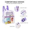 Clearworld Clear Backpack Stadium Approved,Heavy Duty Cold-Resistant Transparent PVC Backpack with Work, Security Travel & Stadium(Purple) view 4