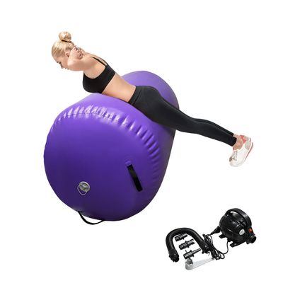 GBVUGY Air Tumbling Mat Tumble Track With Electric PumpInflatable Gymnastics Barrel Roller for Home Use,Gym Training,Cheer leading,Yoga (purple-29.5inch*47.3inch)