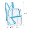 Clearworld Stadium Approved Clear Mini Backpack, Heavy Duty Cold-Resistant Transparent PVC Backpack with Work, Security Travel & Stadium(Baby blue) view 3