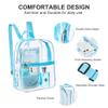 Clearworld Stadium Approved Clear Mini Backpack, Heavy Duty Cold-Resistant Transparent PVC Backpack with Work, Security Travel & Stadium(Baby blue) view 4