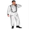 dPois Men's Long Sleeve Bodysuit Jumpsuits Astronaut Suit Halloween Cosplay Party Outfits Silver XX-Large view 3