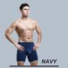 Ouruikia Men's Underwear Boxer Briefs Anti-Chafing Long Leg MensTagless Separate Pouch Large Navy/Purple view 3