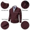 VtuAOL Men's Slim Zip Up Sweater Thick Knitted Casual Cardigan Sweaters with Pockets Wine Red US S view 2