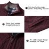 VtuAOL Men's Slim Zip Up Sweater Thick Knitted Casual Cardigan Sweaters with Pockets Wine Red US S view 3
